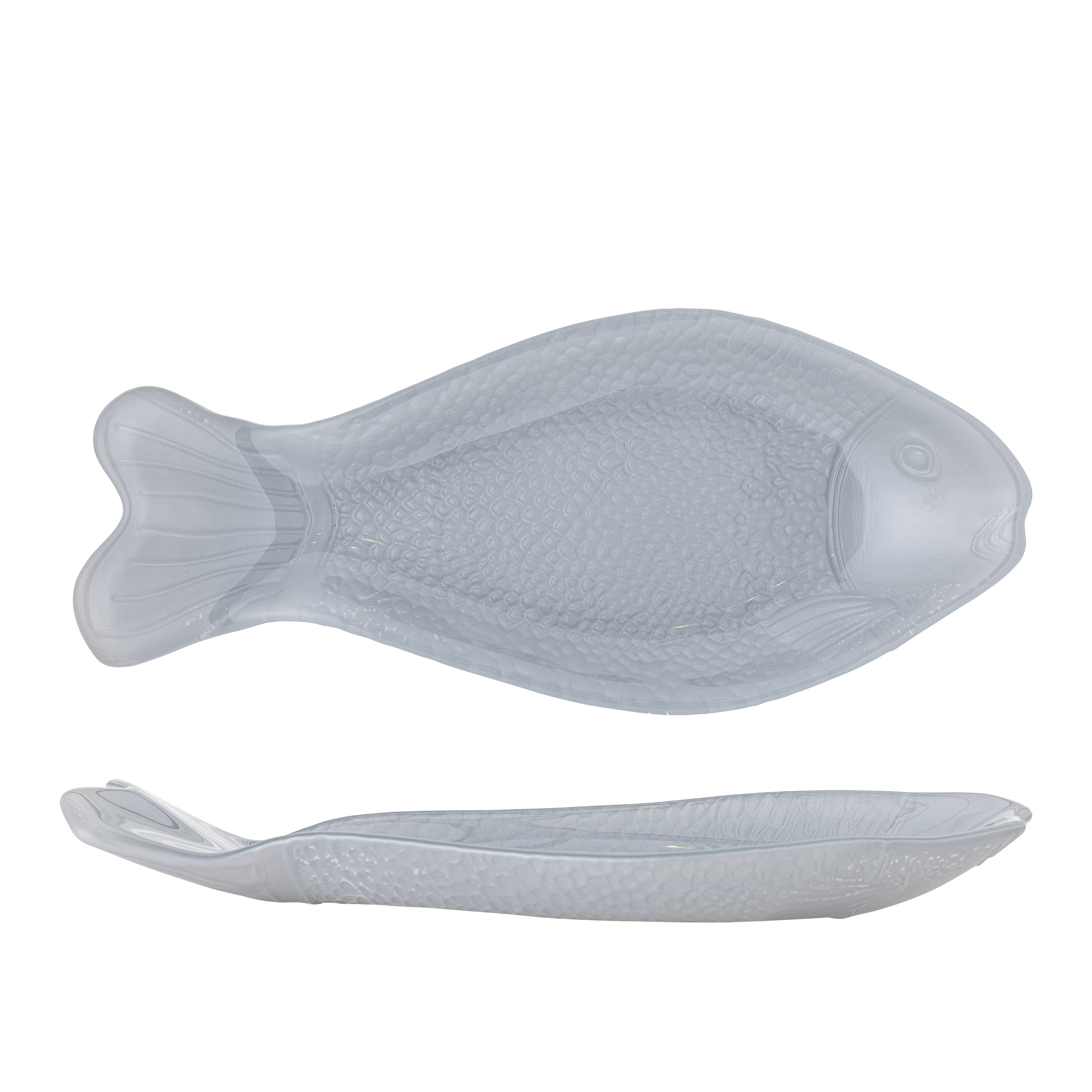 Bloomingville - Yuna Fad, Grå, Glas, L35,5xH4xW15,5 cm