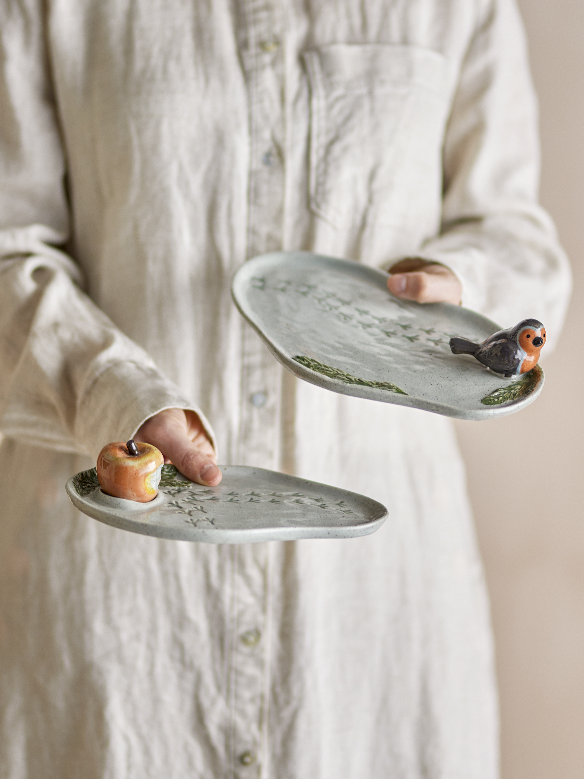 Bleak Serveringsfad, Grå, Stentøj, L22xH6xW14/L27xH6xW17 cm, Set of 2