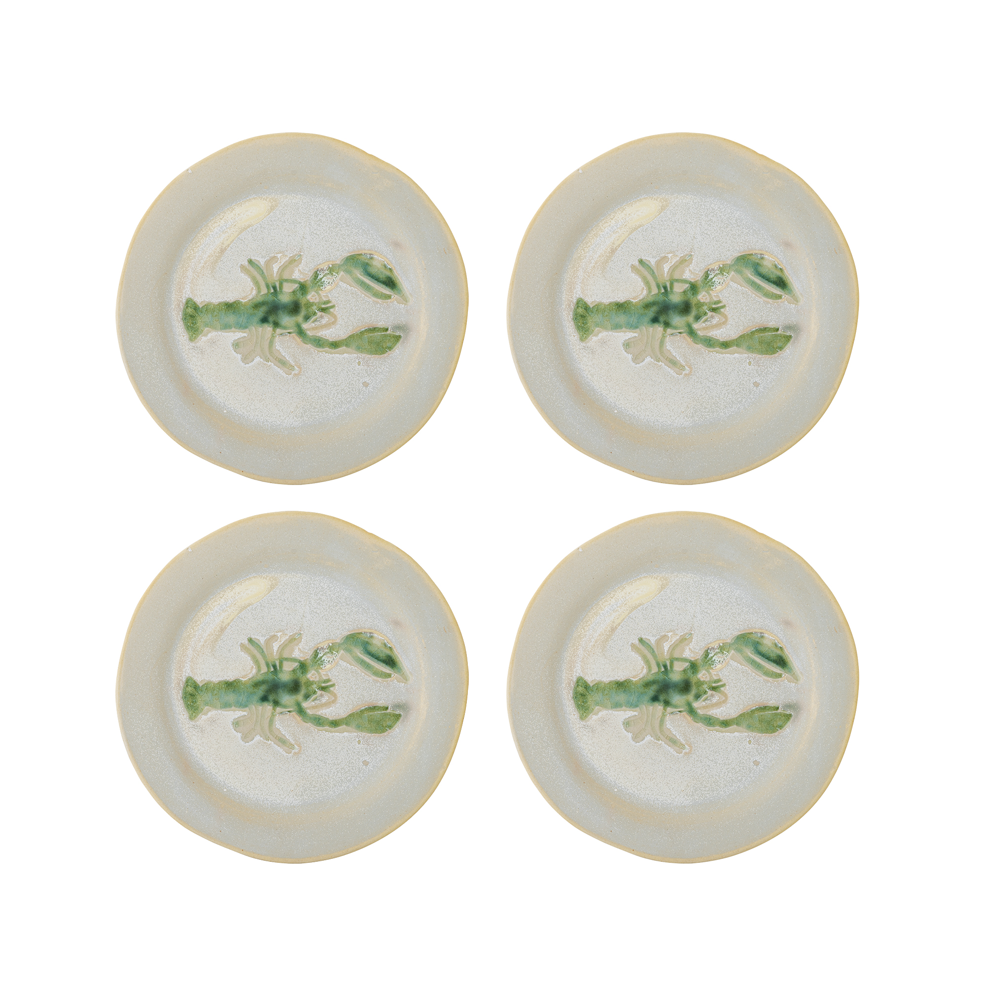 Bloomingville - Hadden Tallerken, Grøn, Stentøj, D21xH2 cm, Set of 4