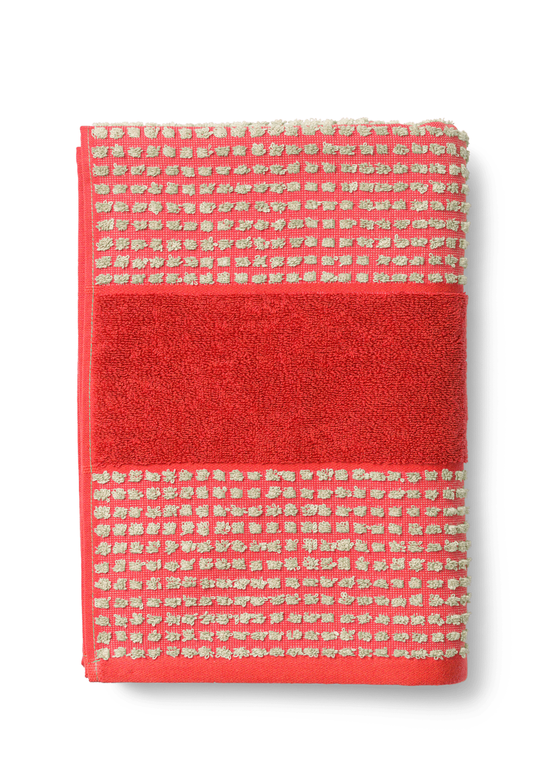 Juna - Check Håndklæde 70x140 cm rød/sand