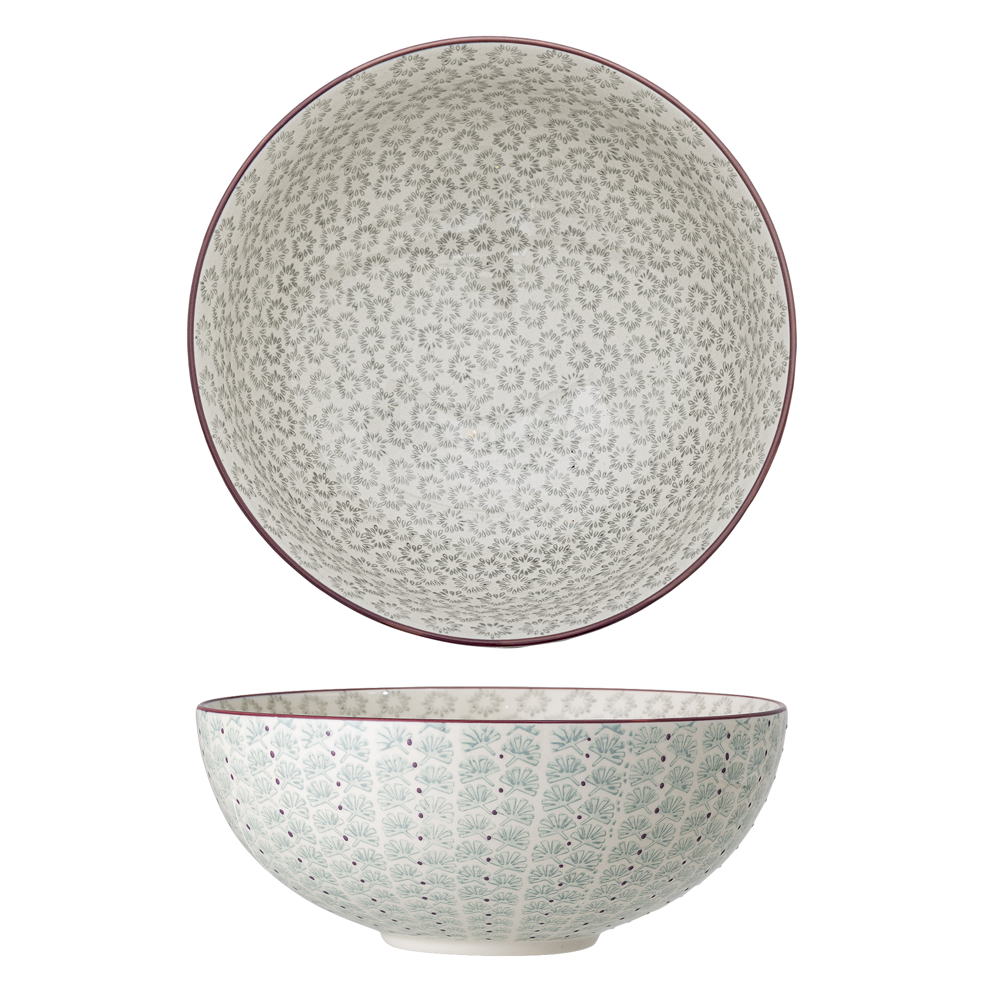 Bloomingville - Maya Skål, Grøn, Stentøj, D28,5xH11,5 cm billede