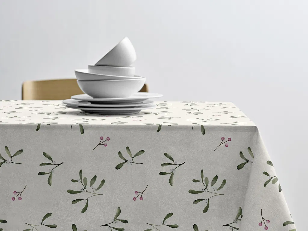 Södahl -  Juledug 140x350 cm Mistelten Nature