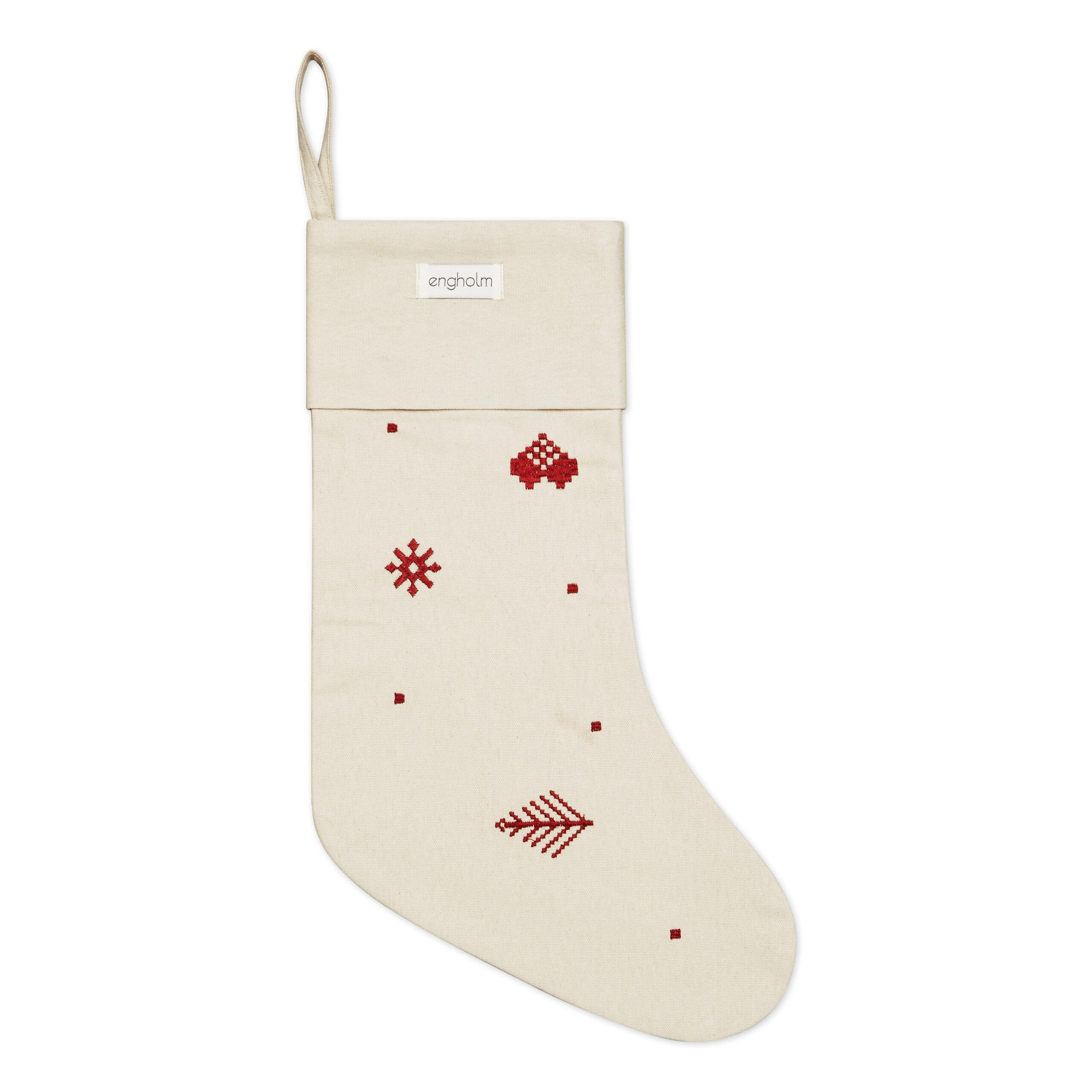 Engholm Textiles - Broderet Julesok, Julia, Rød