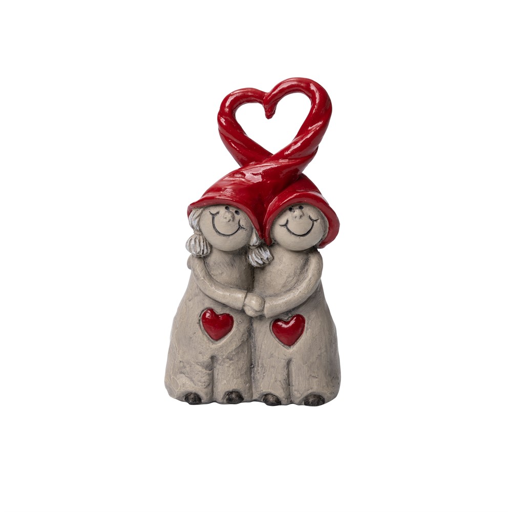 Nääsgränsgården - Peek-a-boo Santa couple, heart H.11cm