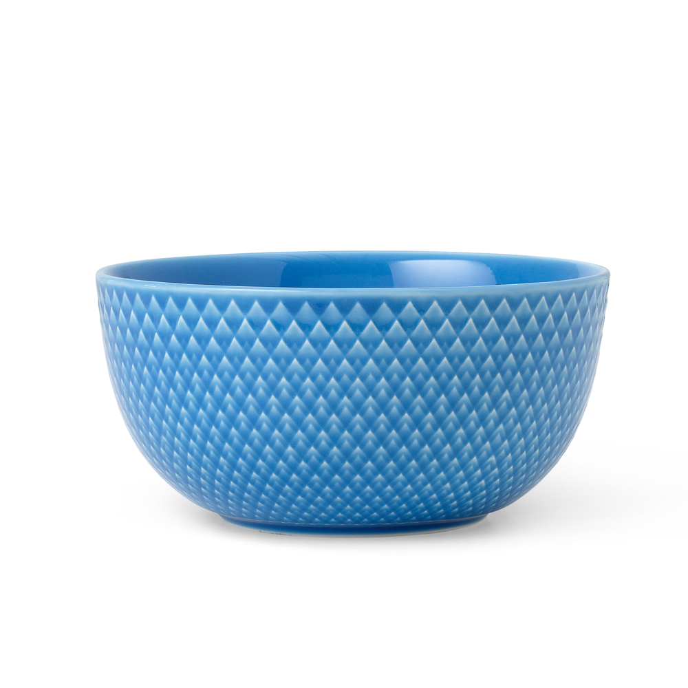 Lyngby Porcelæn - Rhombe Skål, 13 cm, blå billede