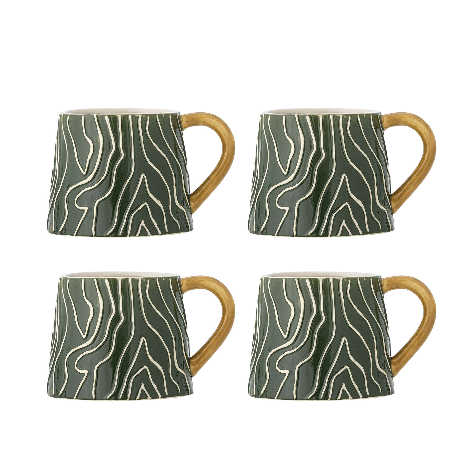 Bloomingville - Woodsby Kop, Multifarvet, Stentøj, D9,5xH8 cm, Set of 4 billede