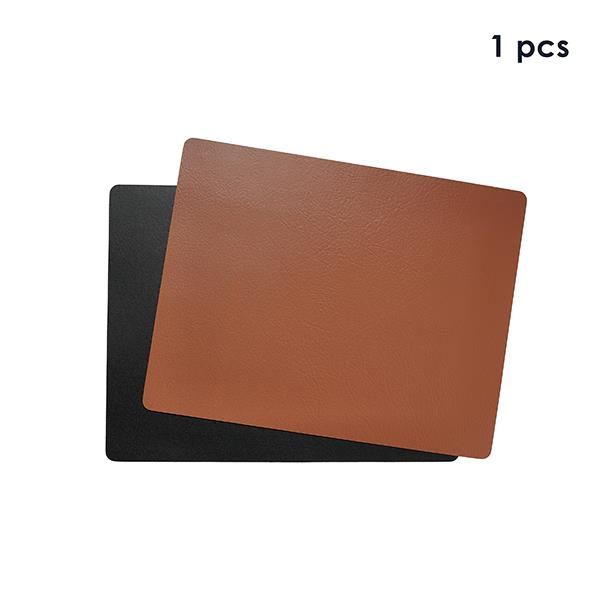 Quadro - vendbar dækkeserviet genbrugslæder sort/brun 1 stk Quadro - vendbar dækkeserviet genbrugslæder sort/brun 1 stk