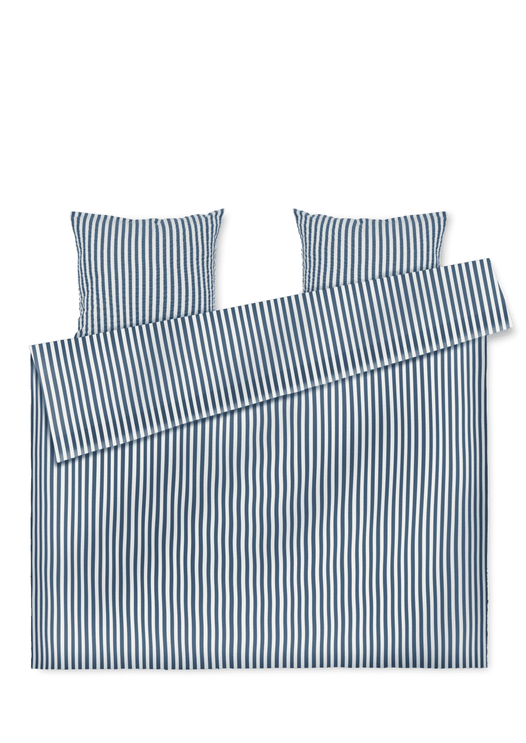 Bæk & Bølge Lines Sengetøj 200x220 cm mørk blå/hvid*