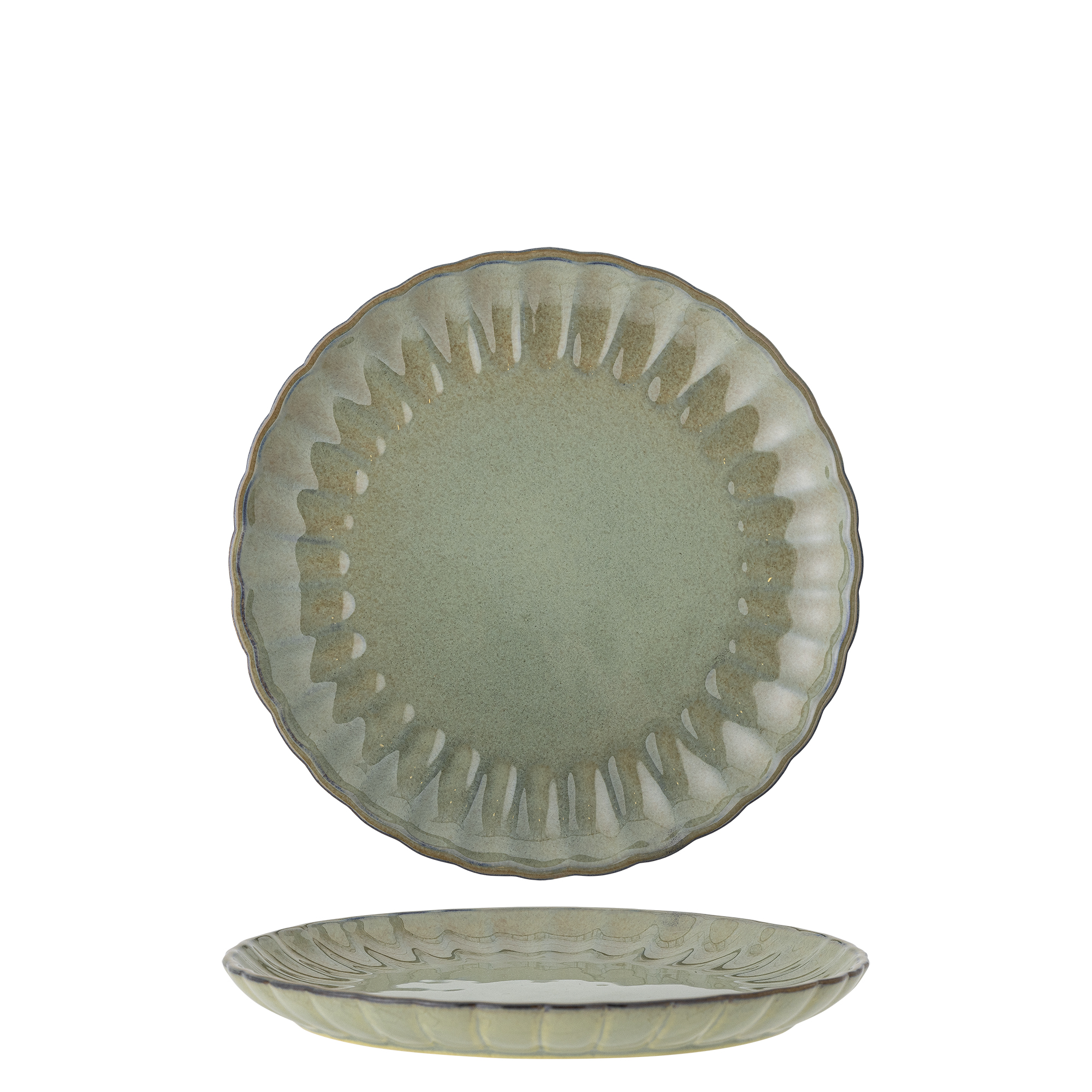 Bloomingville - Latina Tallerken, Grøn, Stentøj, D20xH2 cm billede