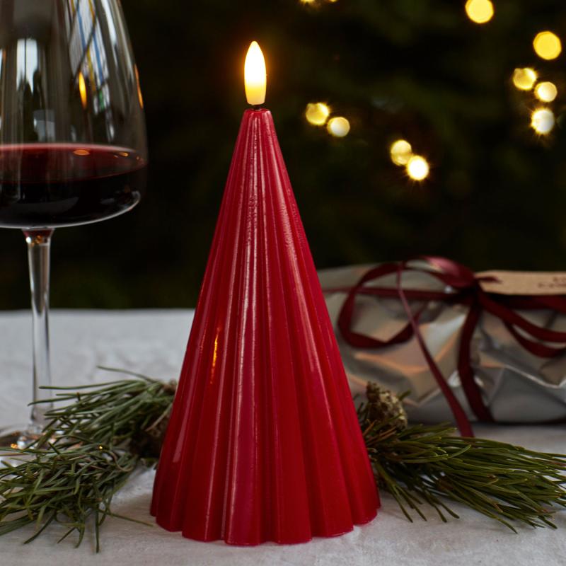 Sirius - Laura Lak Juletræ, Rød, Ø9,5 x H17 cm