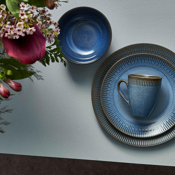 Relief - frokost tallerken stentøj blå 22 cm*