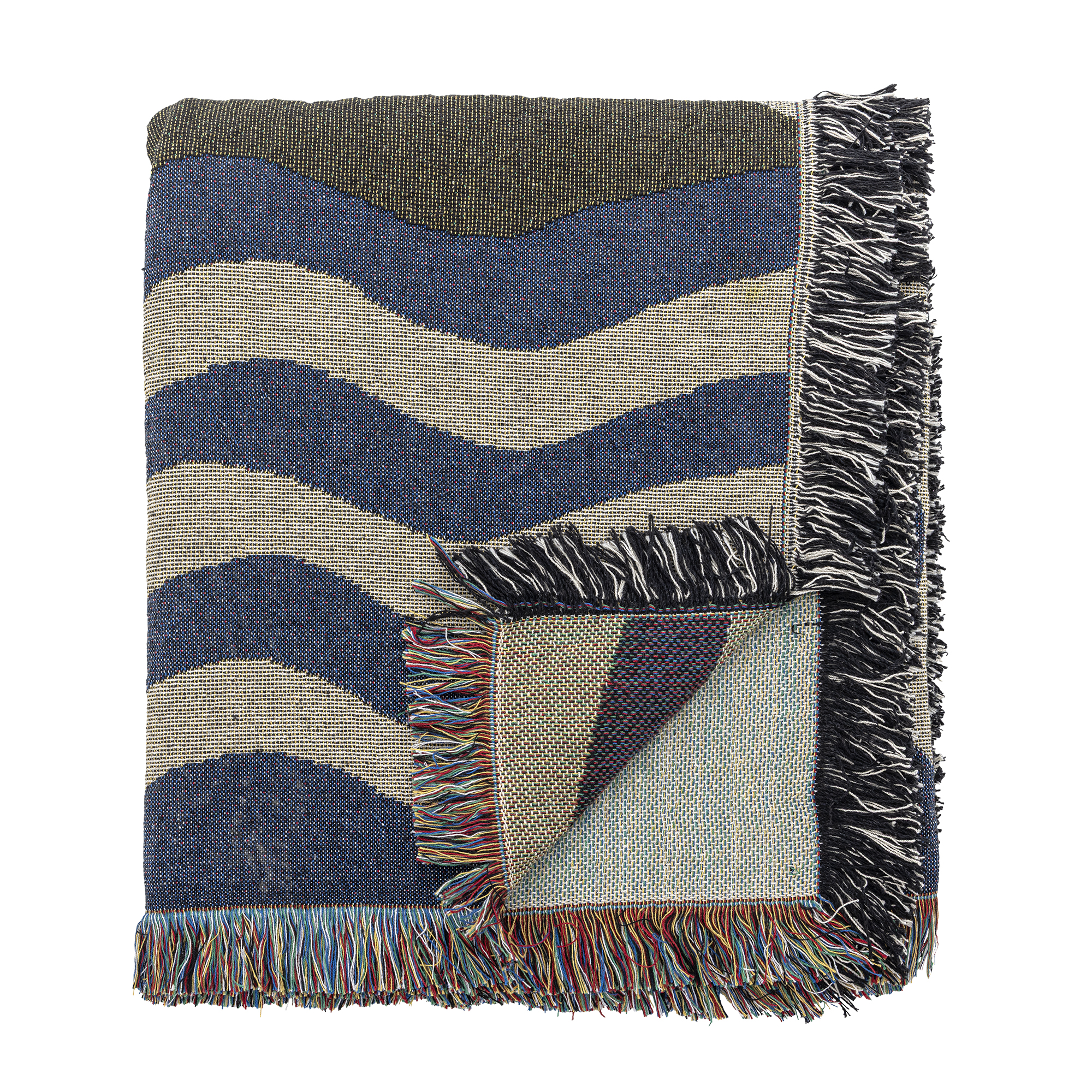 Bloomingville - Vinay Plaid, Multifarvet, Genanvendt Bomuld, L160xW130 cm