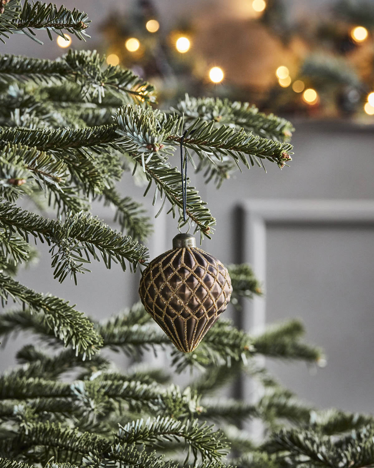 Julepynt, Hinda, Brun 4 stk julekugler