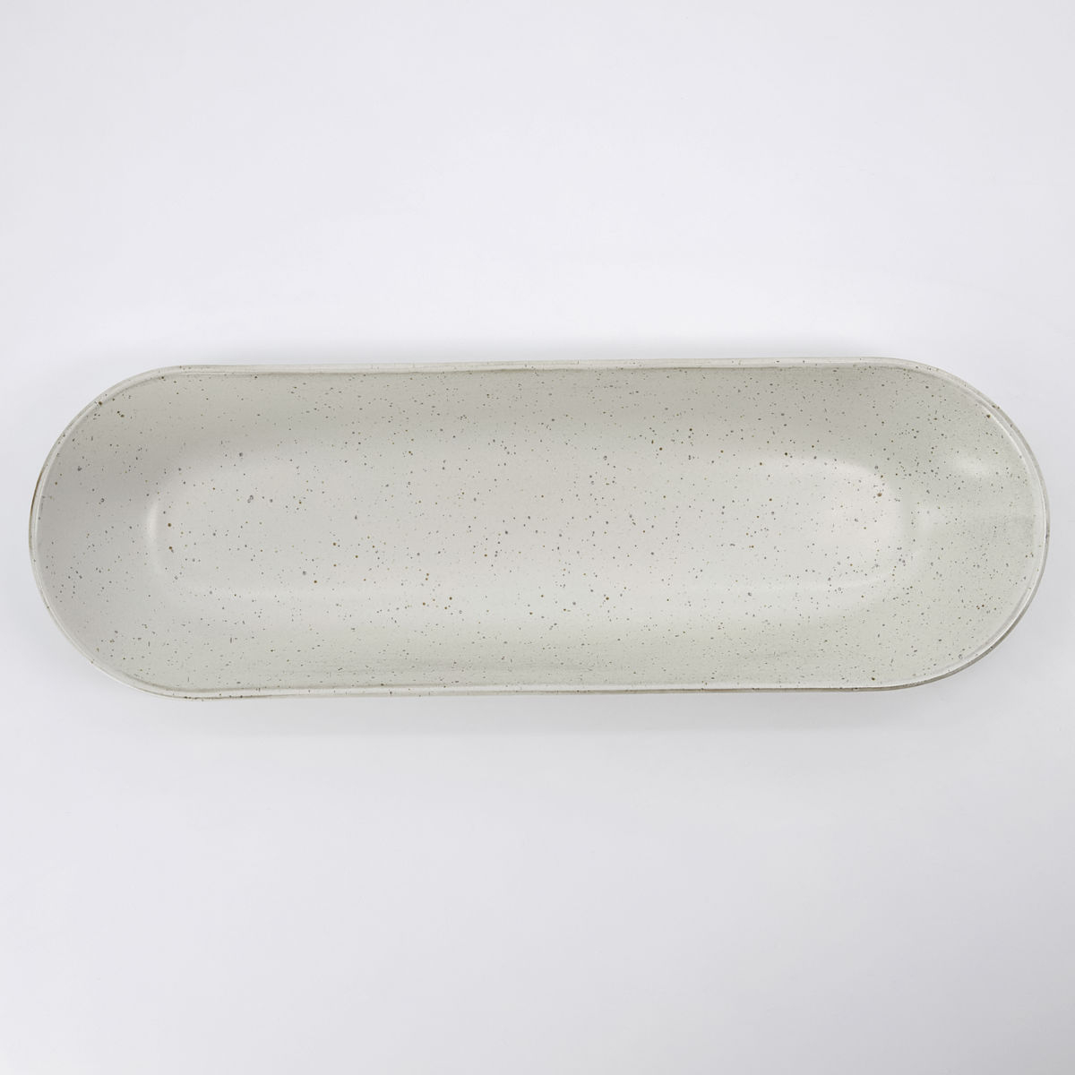 Serveringsfad, Pion, L 35 cm, grå/hvid