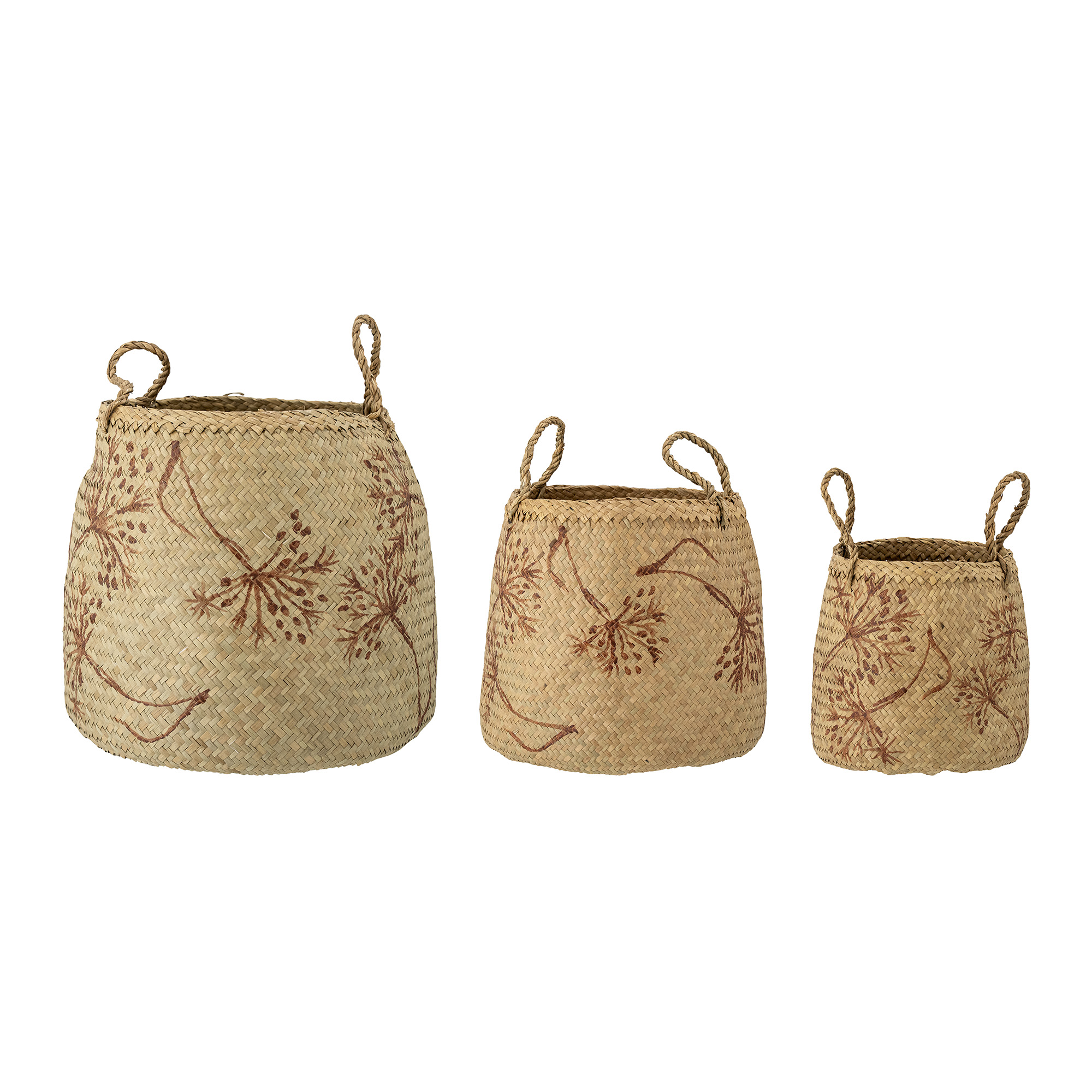 Bloomingville - Molli Kurv, Natur, Søgræs, D20xH22/D29xH29/D38xH33 cm, Set of 3