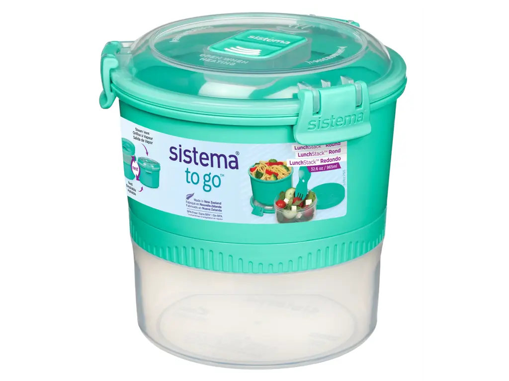 Sistema - Lunch Stack To Go 965 ml, Blå/Grøn billede