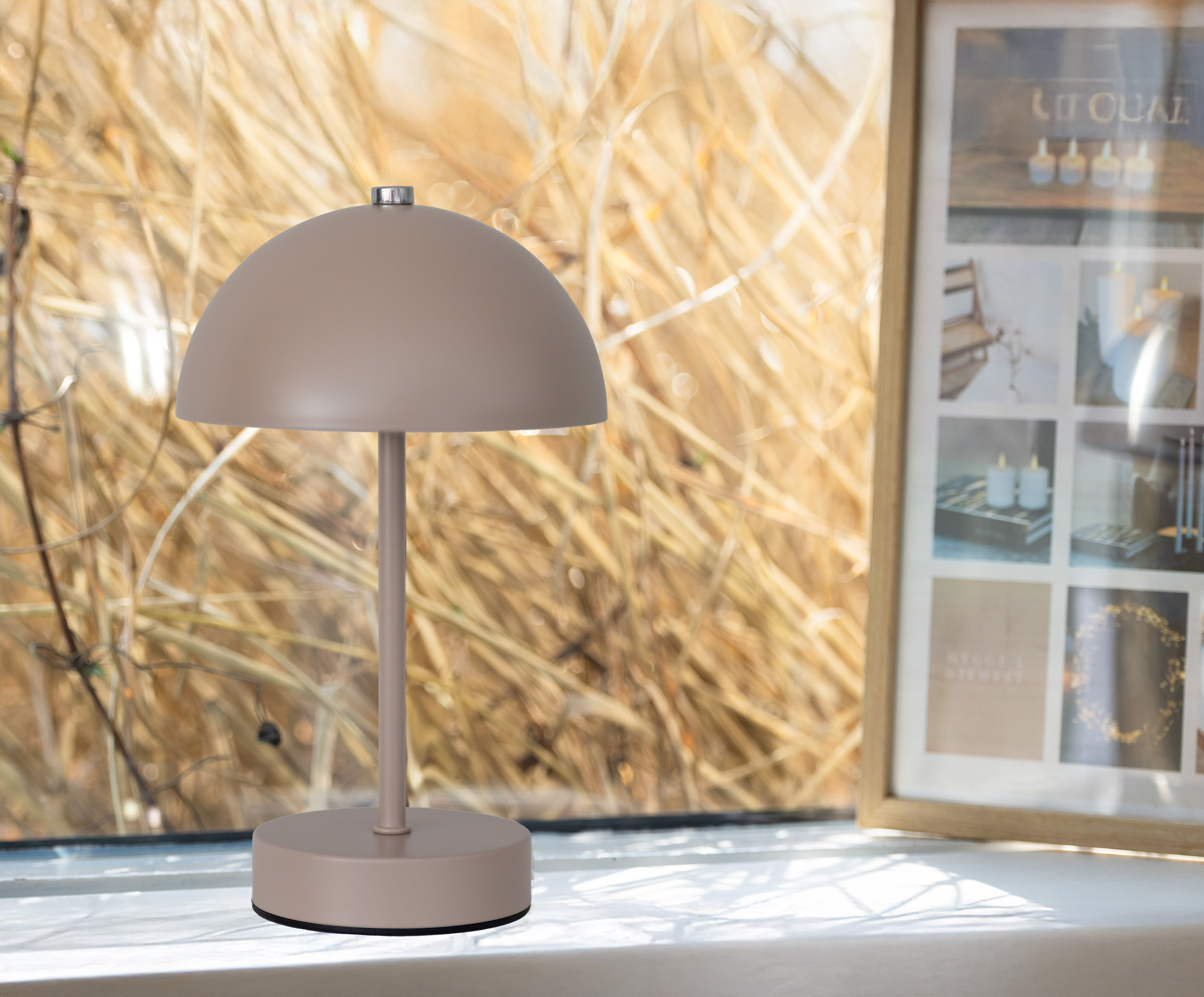 Skandi GOP genopladelig Bordlampe Ø15 cm x H25,5 cm - Sand