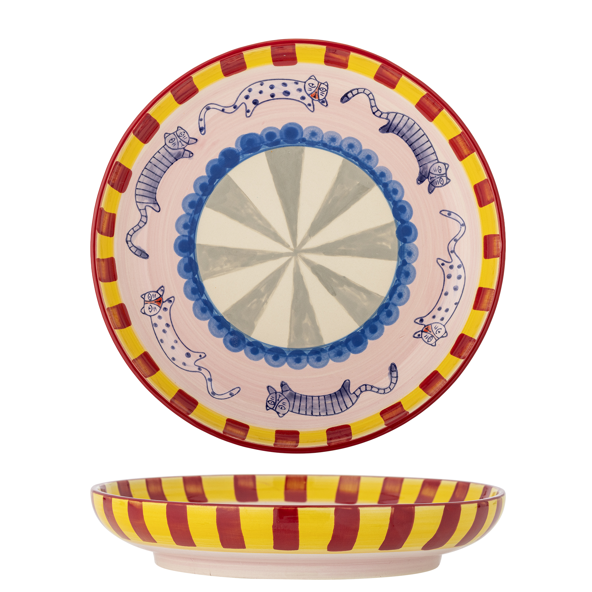 Bloomingville - Missy Fad, Multifarvet, Stentøj, D30xH6 cm billede