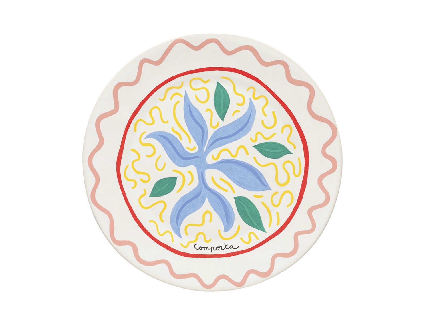 Costa Nova - Tallerken flad Bliss 27 cm Blå/Koral/Rosa/Grøn