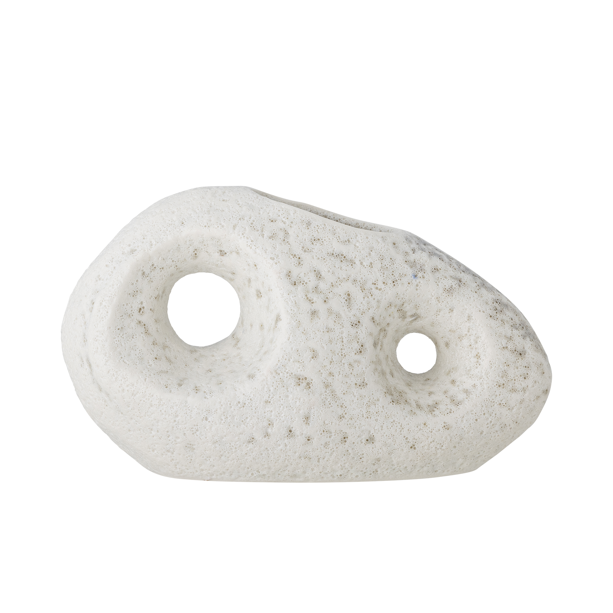 Bloomingville - Caia Vase, Hvid, Stentøj, L16xH9,5xW7 cm