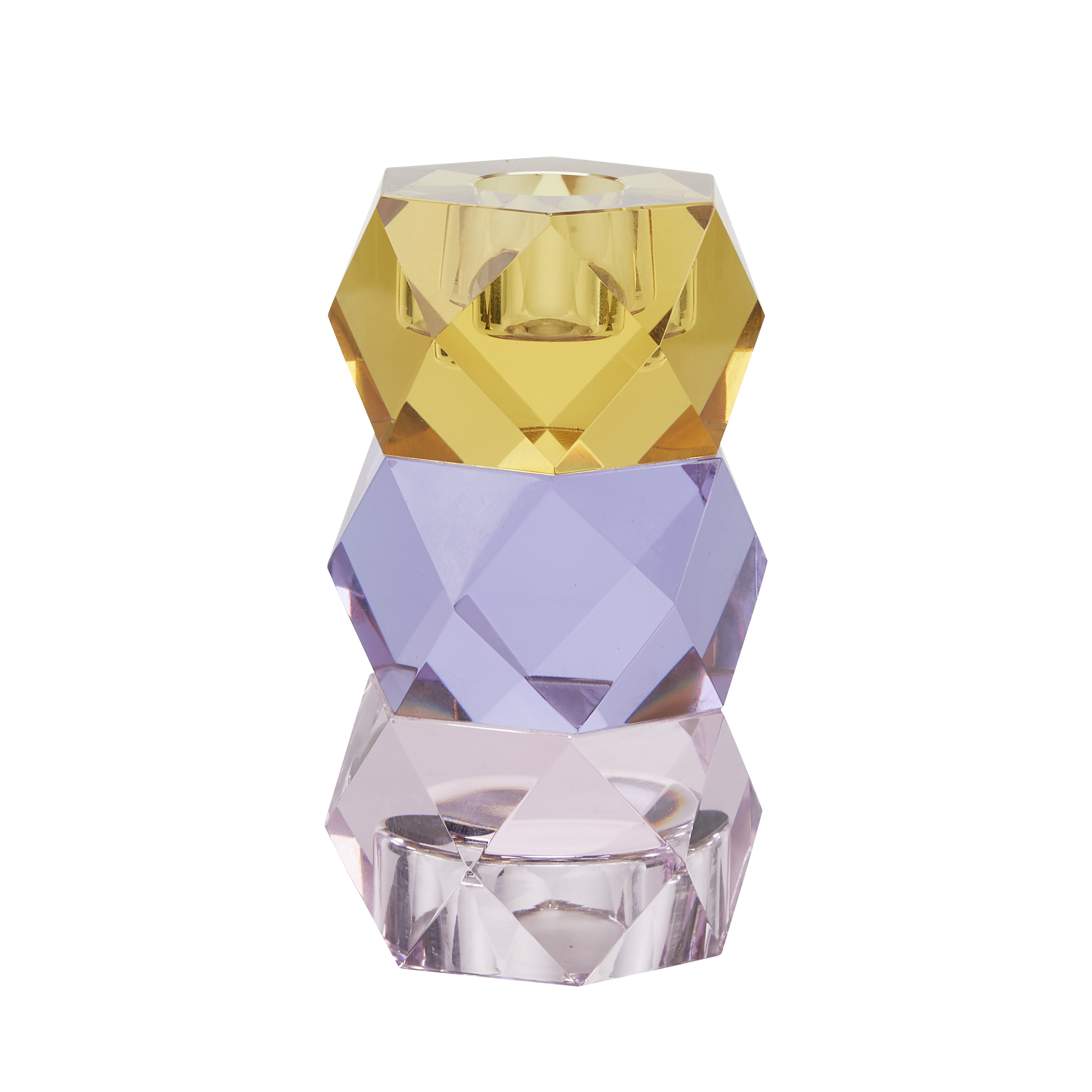 Miss Etoile Candleholder, 3 part, tealig amber, lilla, rose* Miss Etoile Candleholder, 3 part, tealig amber, lilla, rose*