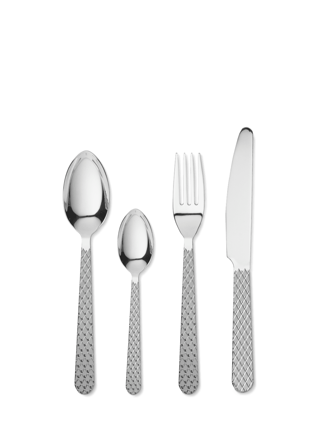 Lyngby Porcelæn - Rhombe Bestiksæt stål 16 stk.