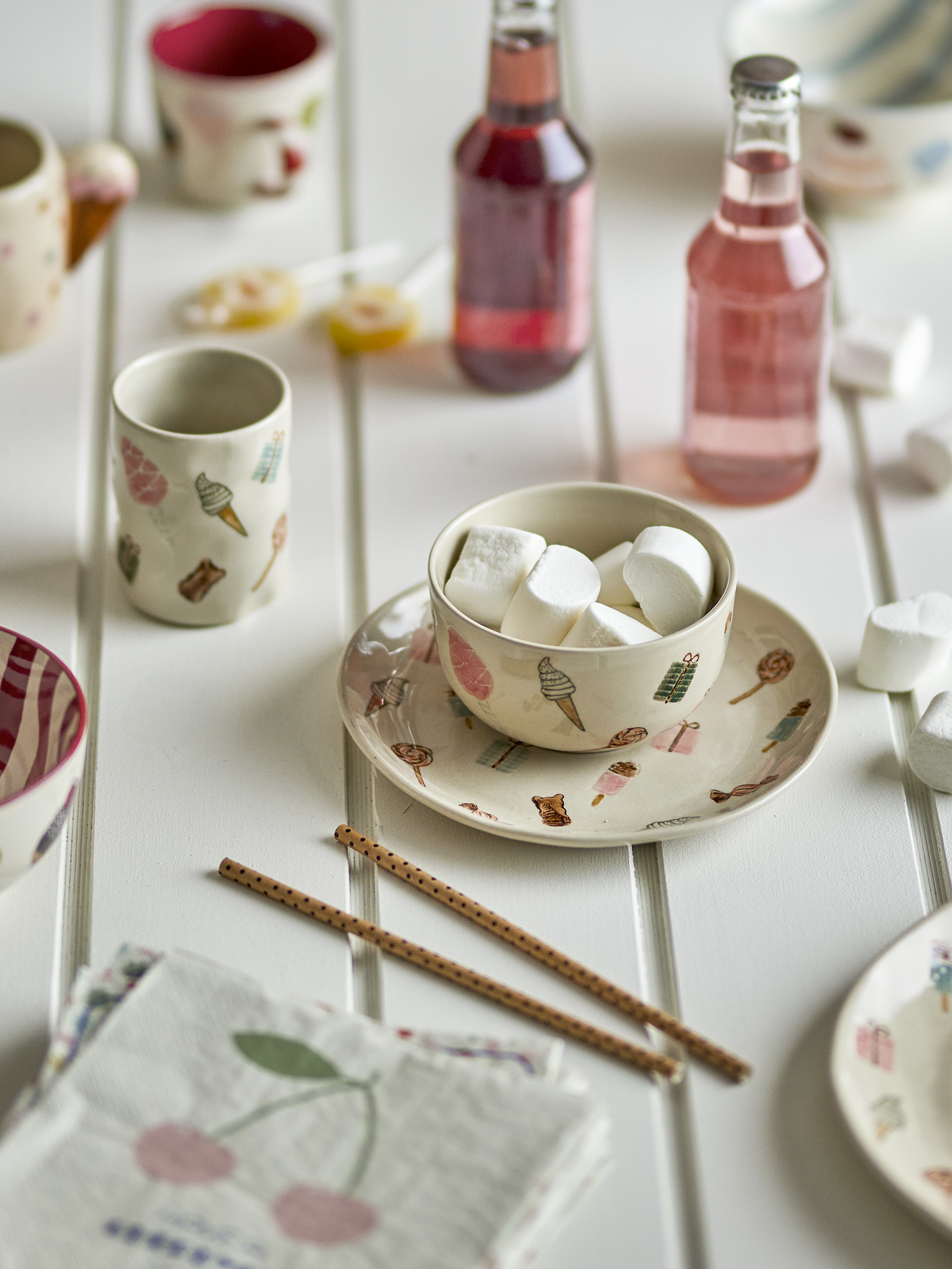 Sweets Stelsæt, Multifarvet, Stentøj, C:D7xH9/B:D11xH6/P:D18x2 cm, Set of 3