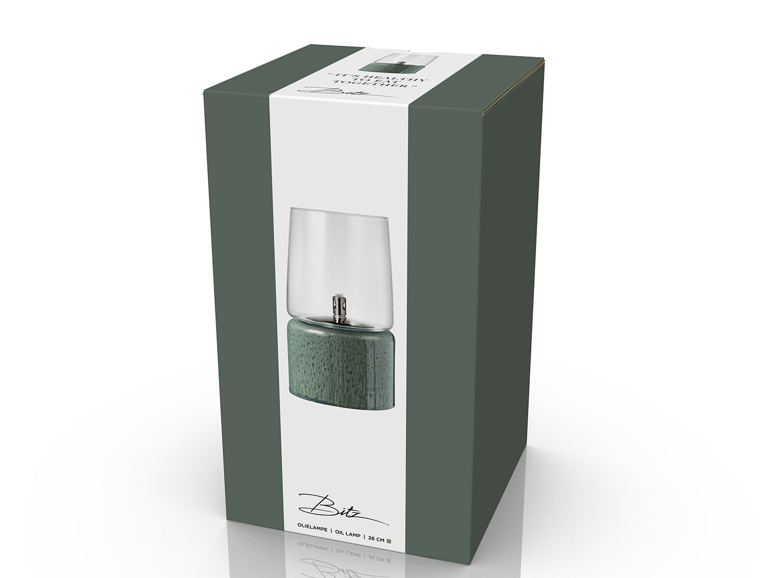 Olielampe Gastro Dia. 15 x 26 cm Grøn Stentøj/Stål/Glas