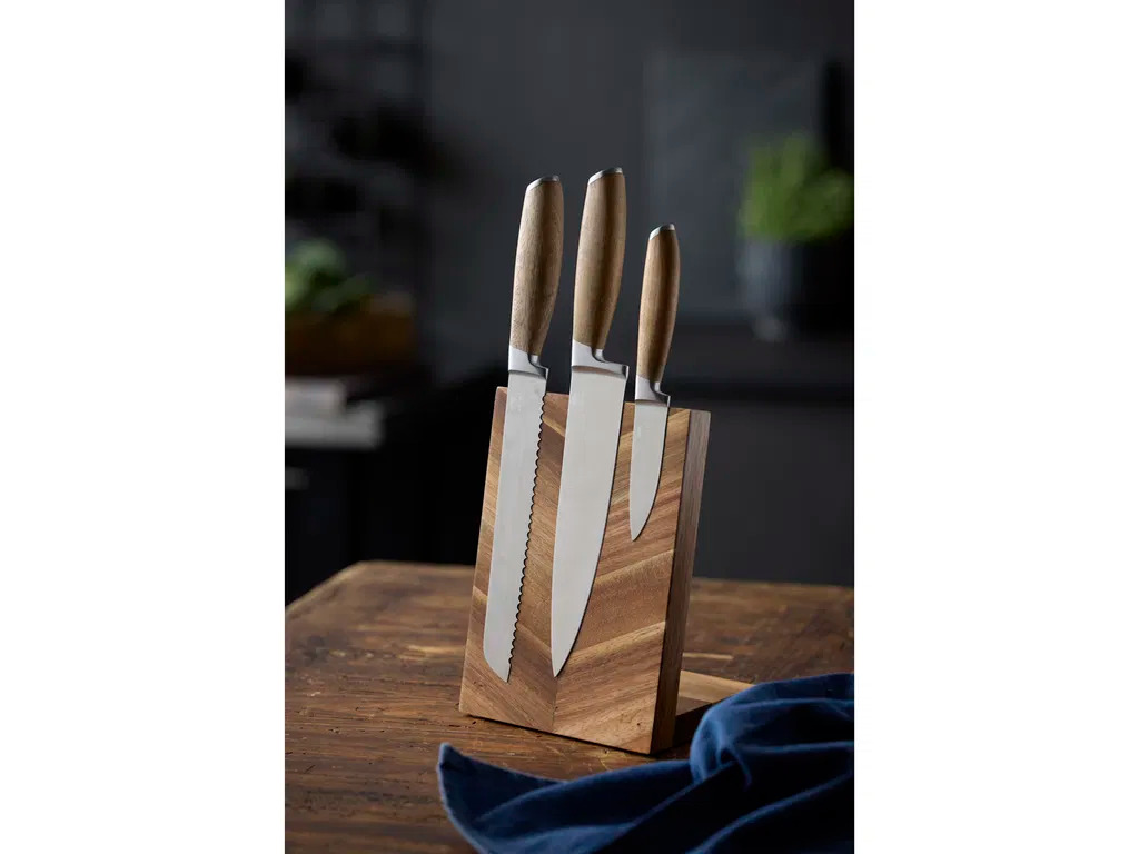 Holm Knivblok magnetisk, Akacietræ