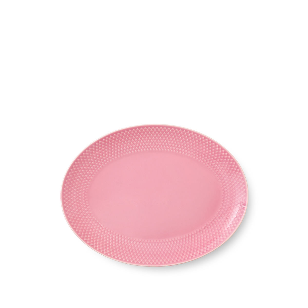 Rhombe Ovalt serveringsfad 28x21 cm, rosa
