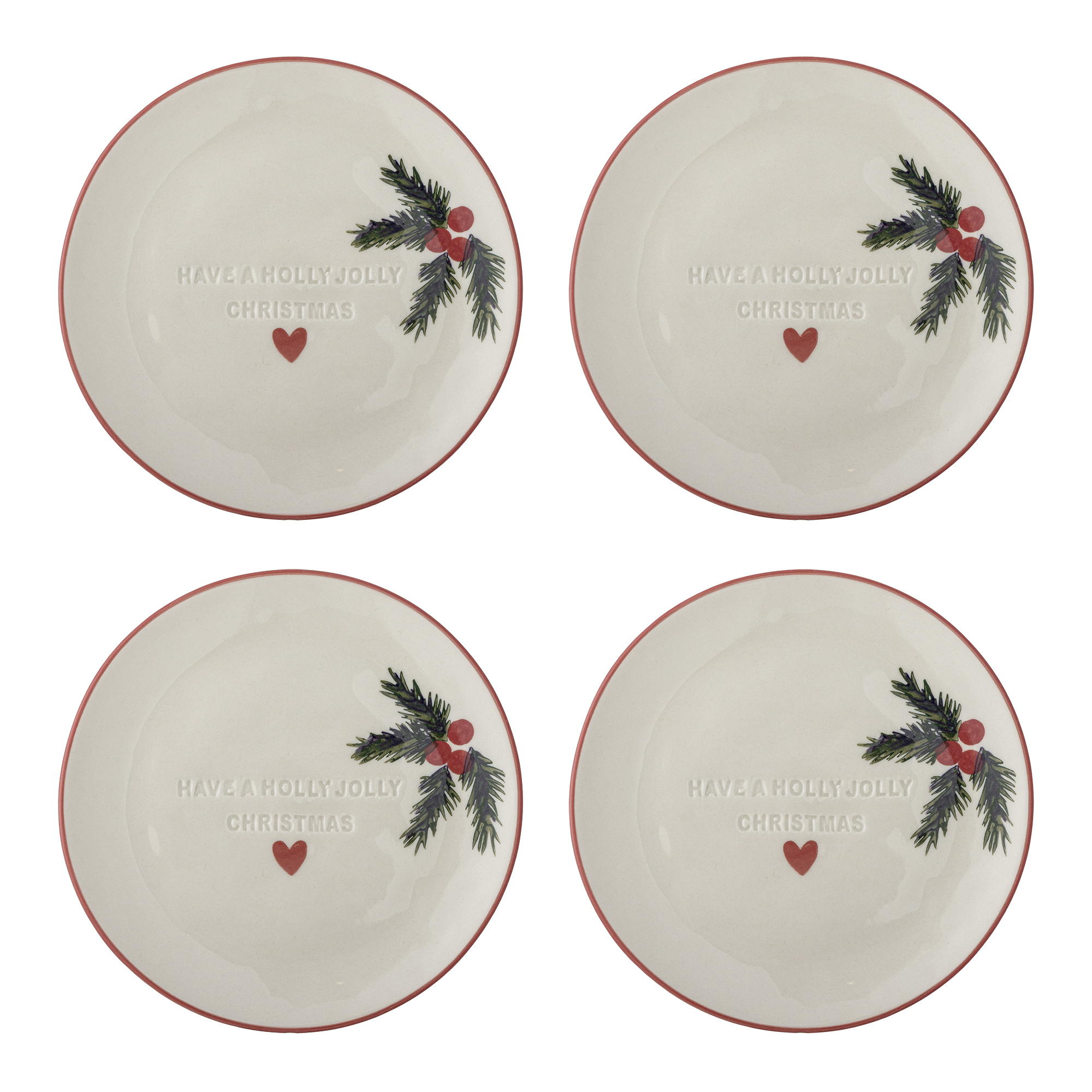 Bloomingville - Jovida Tallerken, Natur, Stentøj, D16xH2 cm, Set of 4