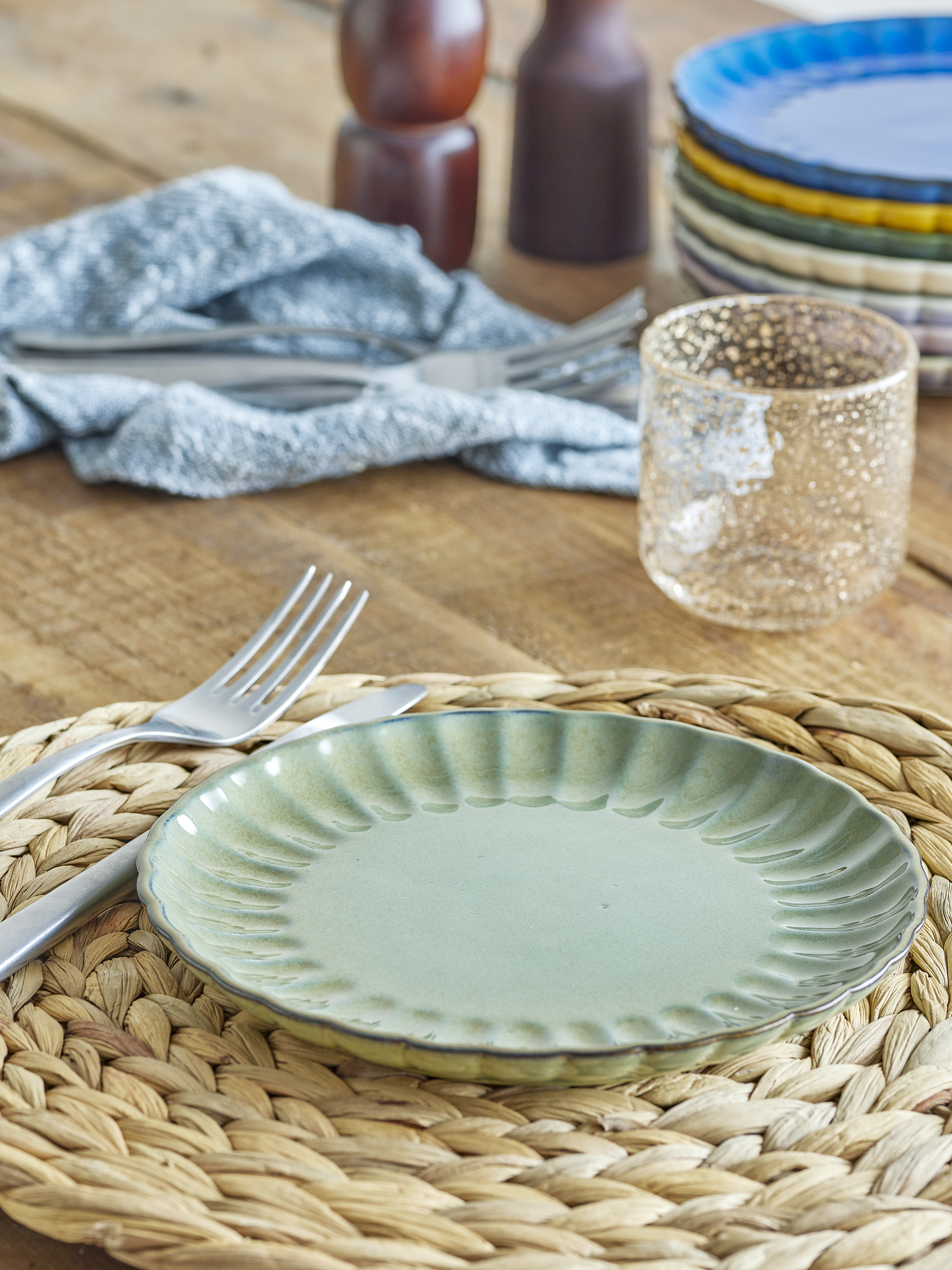 Latina Tallerken, Grøn, Stentøj, D20xH2 cm