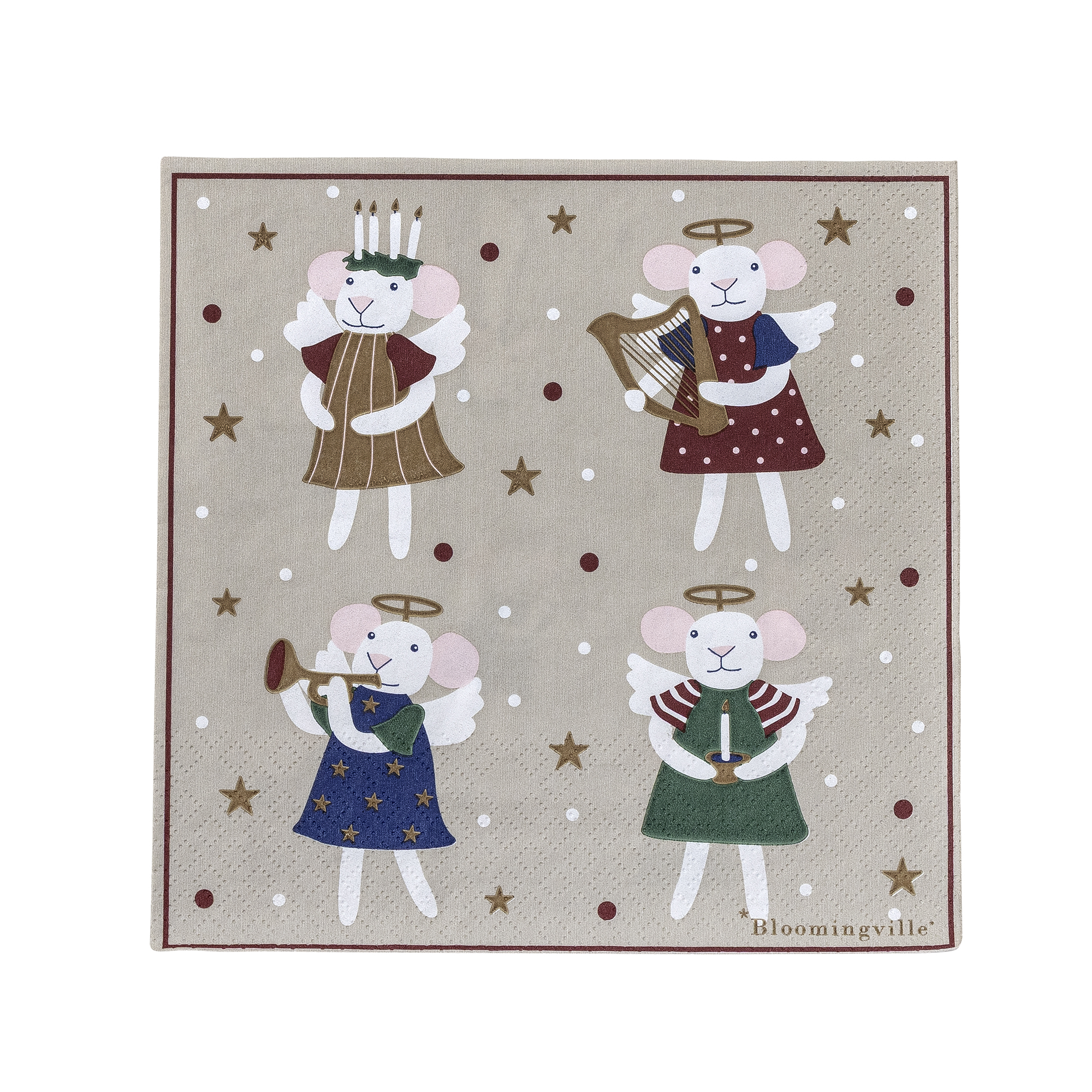 Bloomingville - Peo Serviet, Multifarvet, FSC®Mix, Paper, L33xW33 cm, Pack of 20