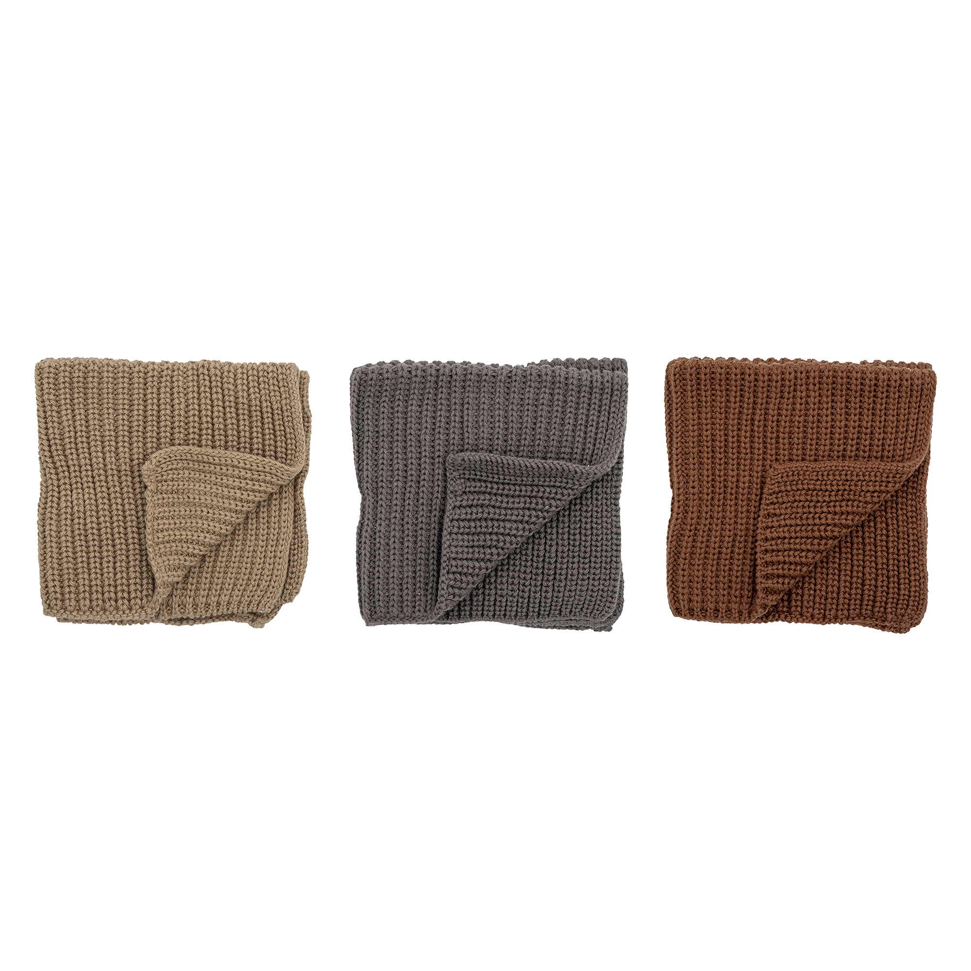 Karklud Bloomingville Ninna 100% bomuld grå 27x27 cm strikket