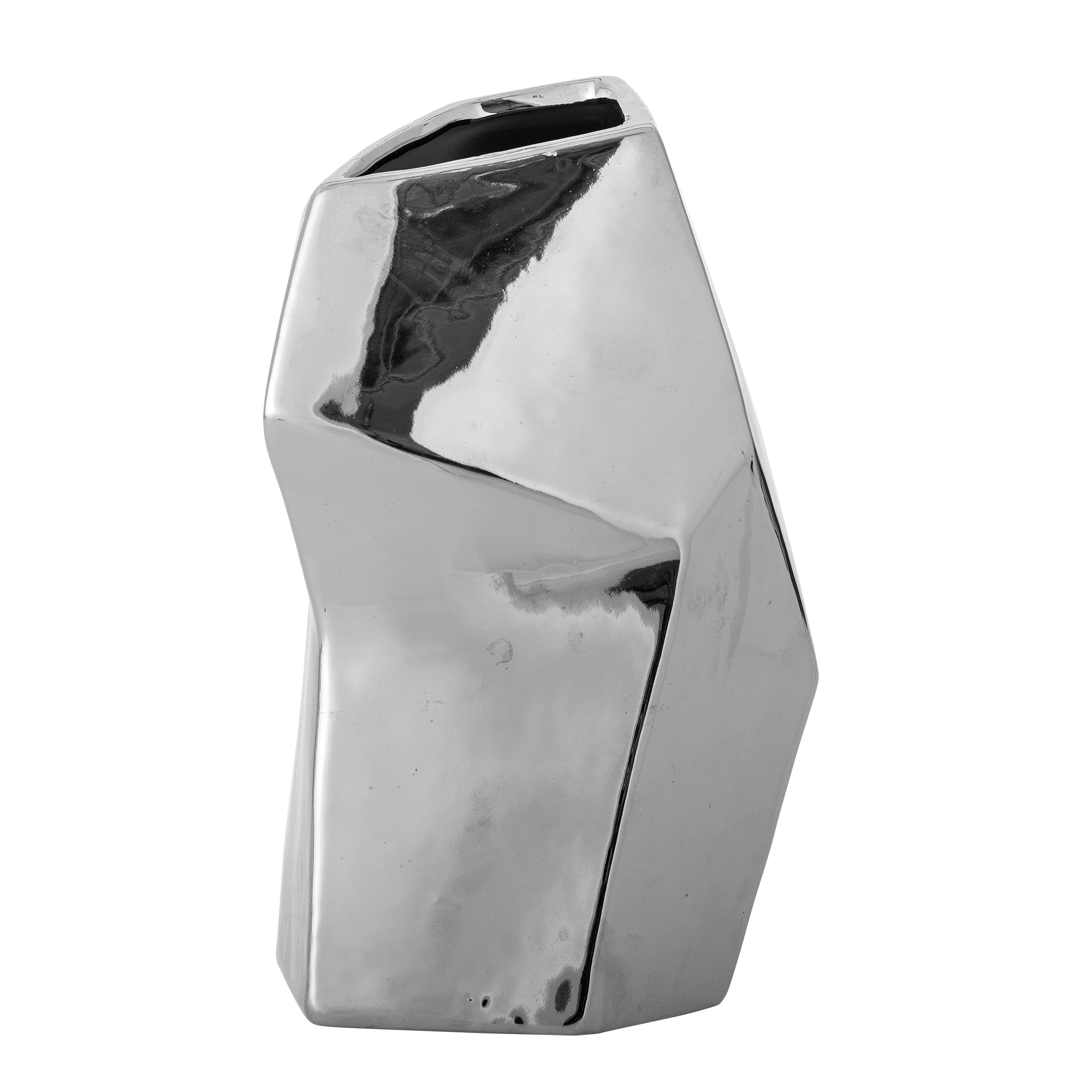 Bloomingville - Dimona Vase, Sølv, Stentøj, D15xH23 cm