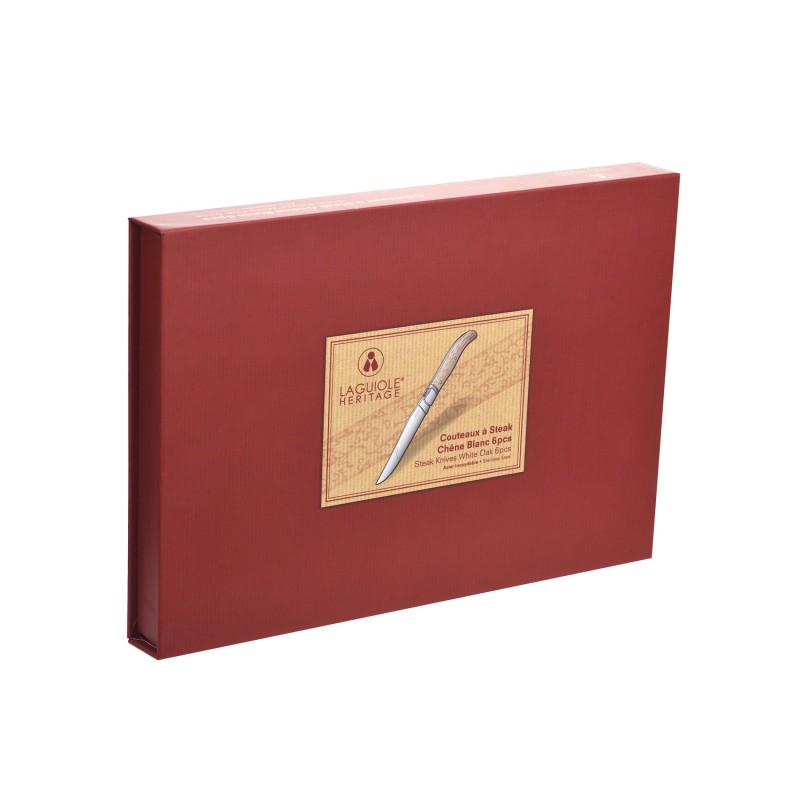 Laguiole Herit Steakknive Hvid Eg 6 stk.