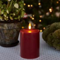 Sirius - Sille Bloklys Ø7,5xH10 cm Rød/lilla Blomme