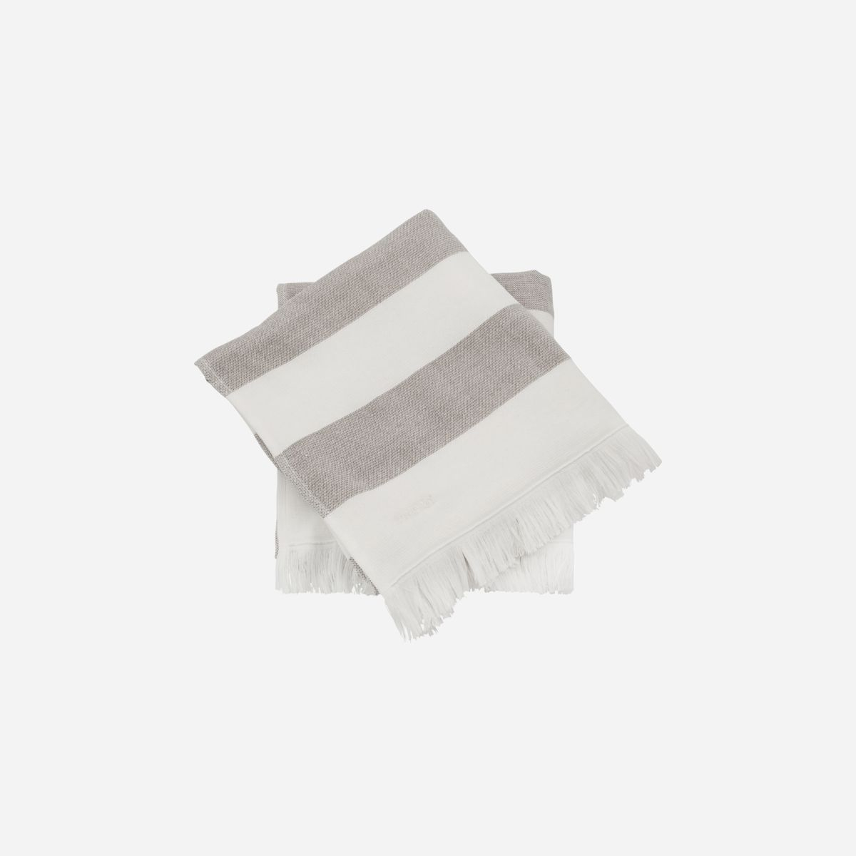 Meraki - Håndklæde, Barbarum, Hvid og brune strib 50x100 cm, 2 stk