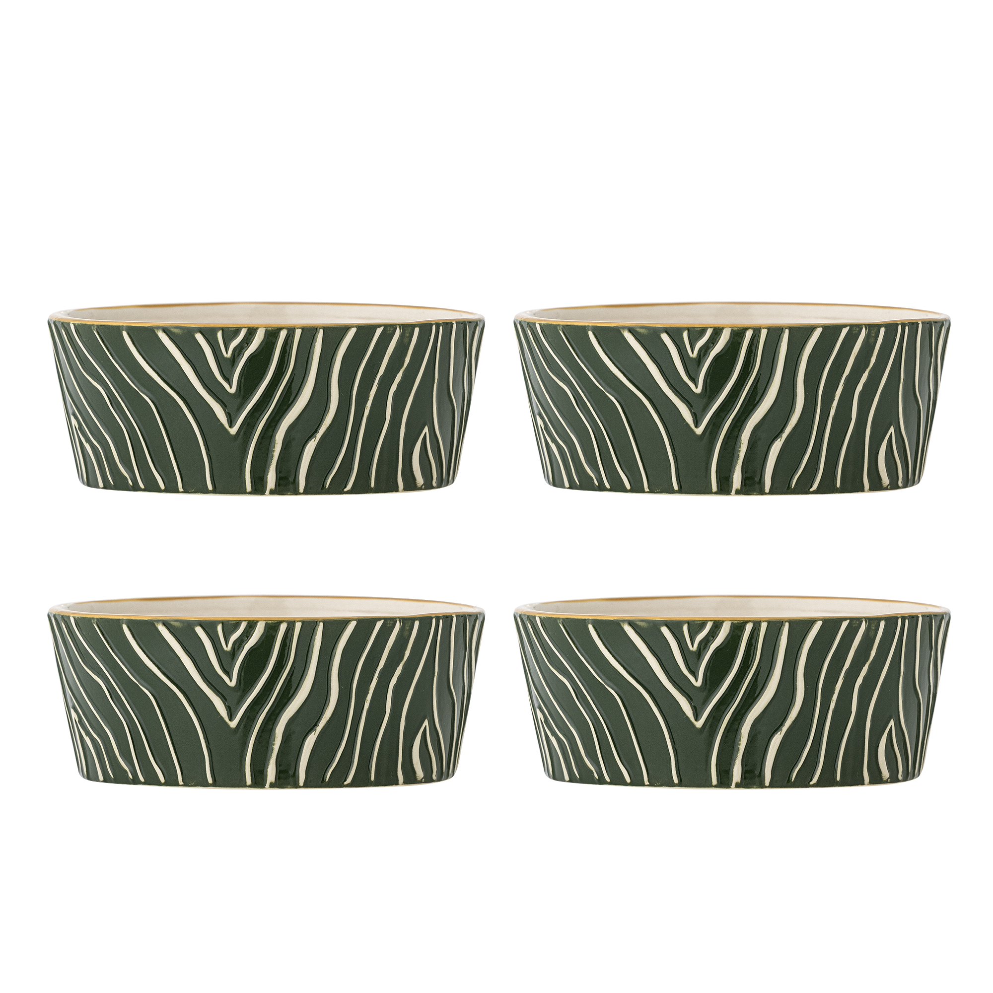 Bloomingville - Woodsby Skål, Multifarvet, Stentøj, D13,5xH5 cm, Set of 4 billede