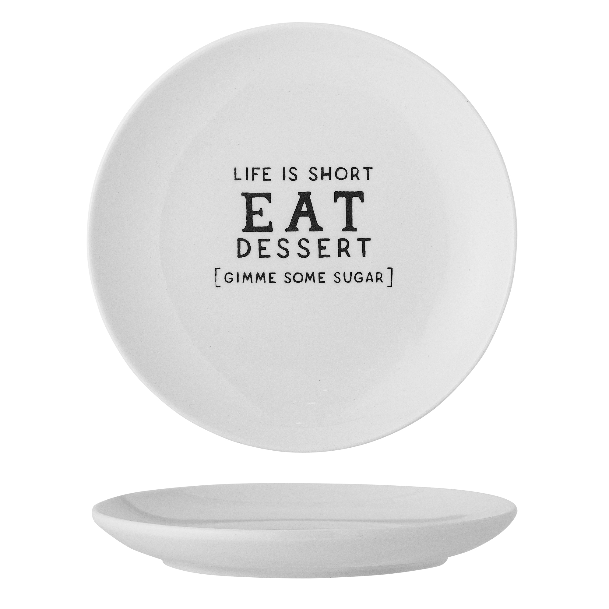 Bloomingville - Wendy Tallerken, Hvid, Stentøj, D15xH2 cm