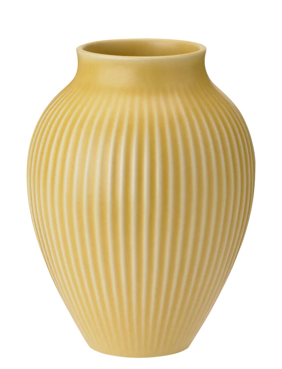 Knabstrup vase H 27 cm ripple yellow Knabstrup vase H 27 cm ripple yellow