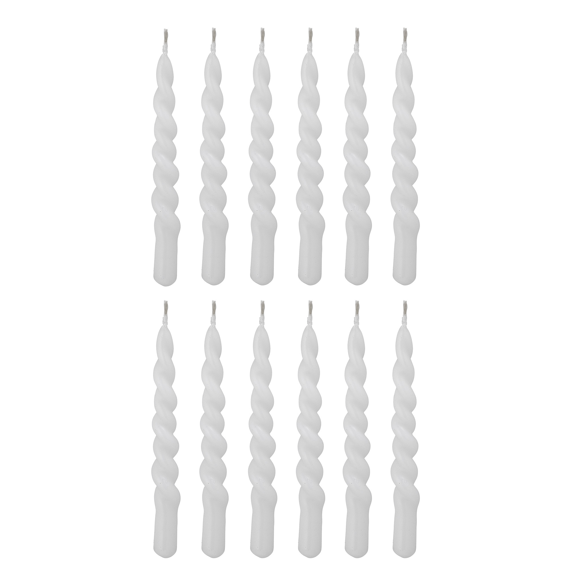 Bloomingville - Twist Stearinlys, Hvid, Paraffin, D1,2xH11 cm, Pack of 12