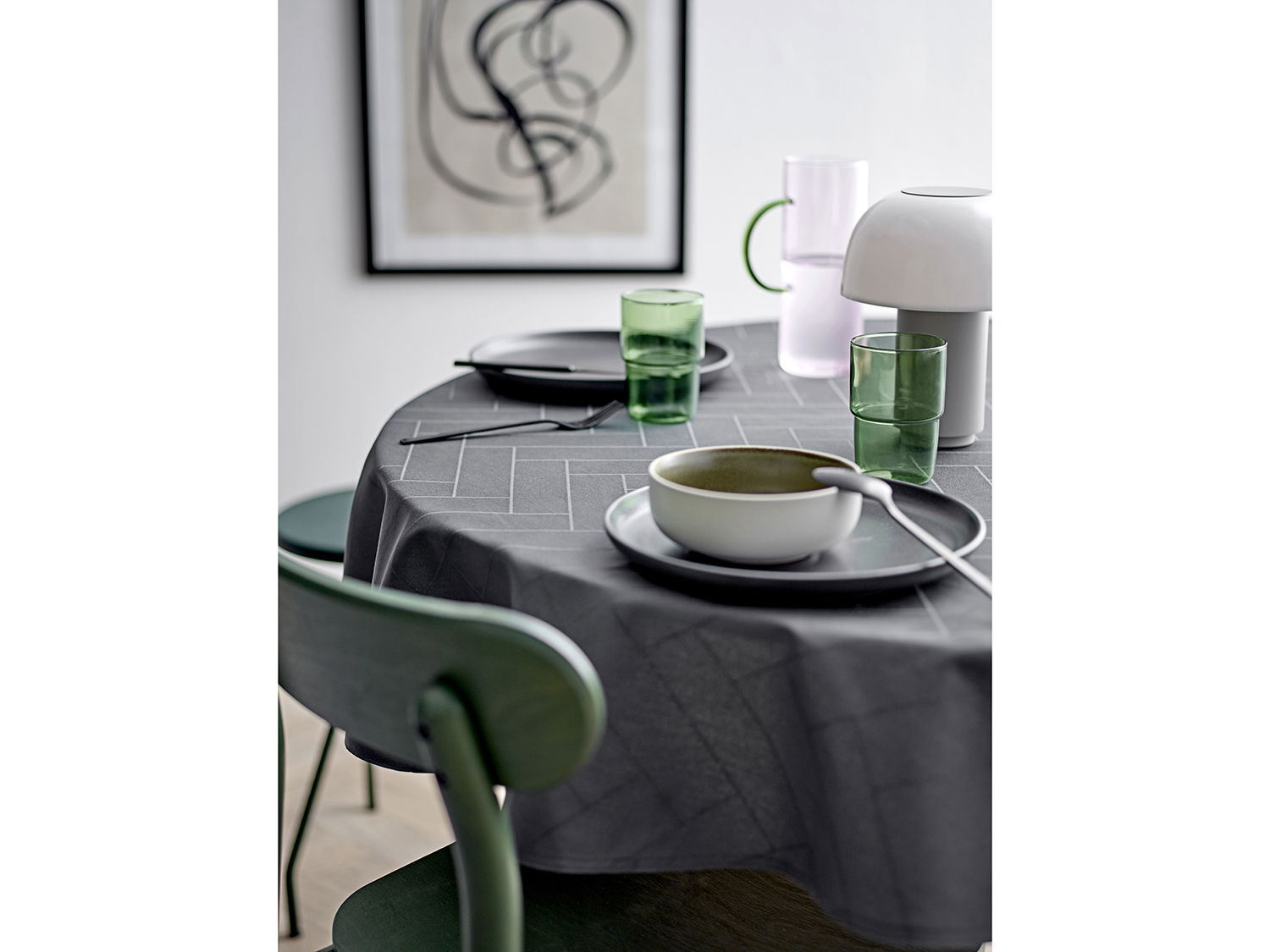 Södahl Tiles Damask Stofservietter, 45x45 cm, 4 stk, Ash