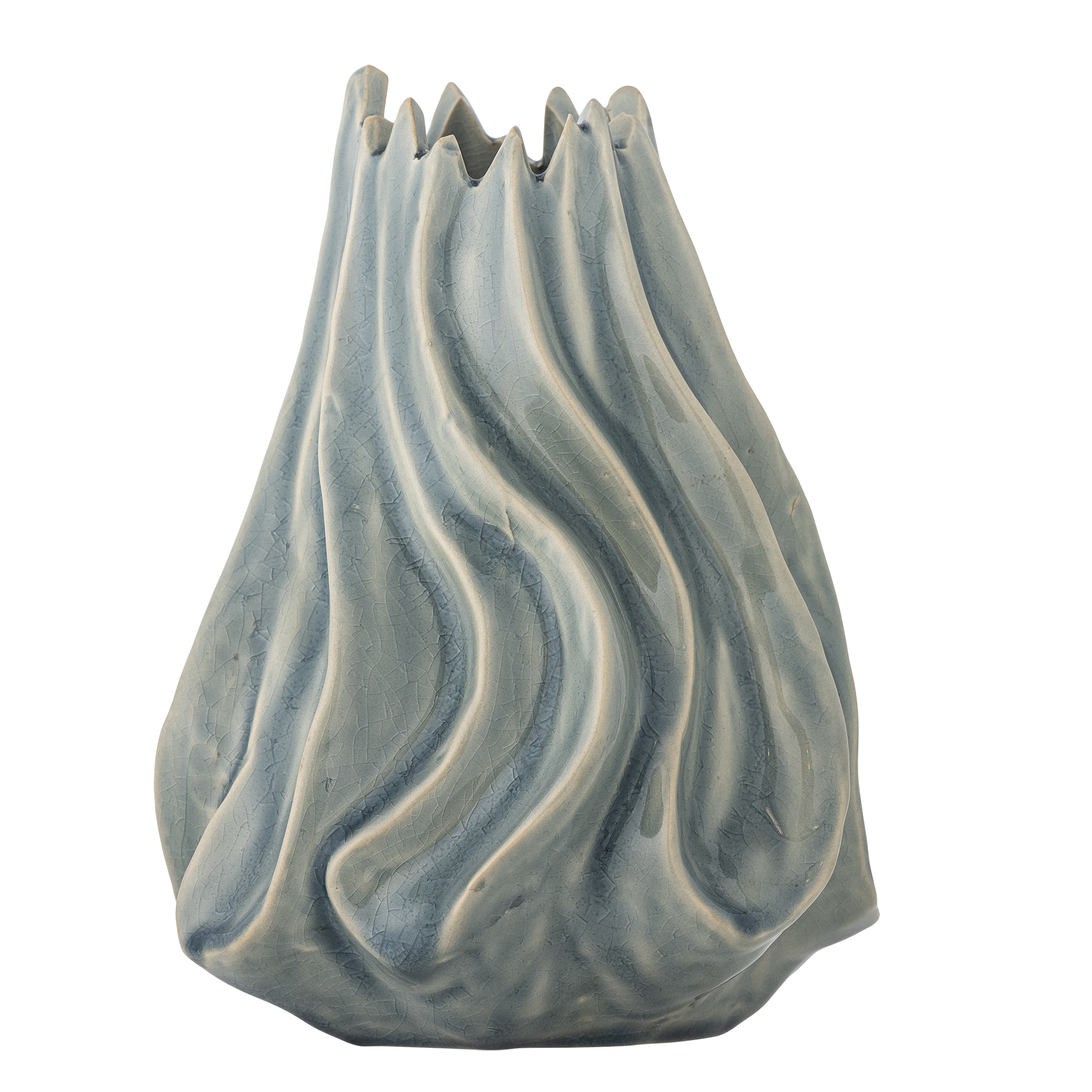 Bloomingville - Dilara Vase, Blå, Stentøj, D17xH18 cm