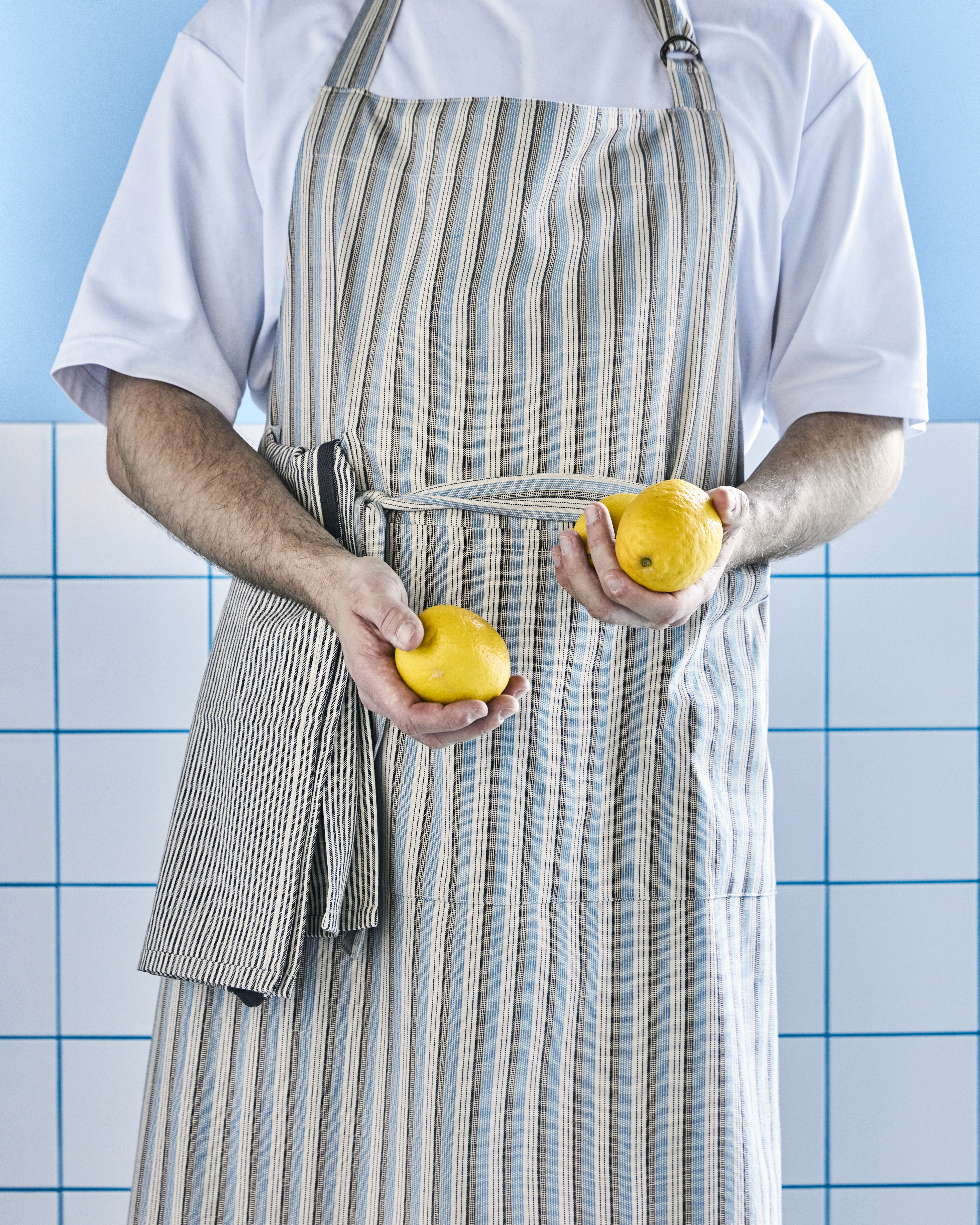 Forklæde, Cook, Blå, Sand