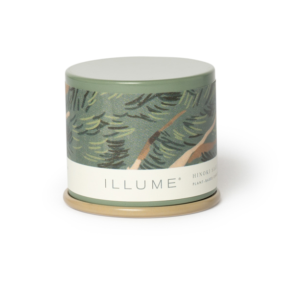 Bloomingville - Hinoki Sage Demi Vanity Tin Duftlys, Grøn,, 85 G. - 20 Hours - D6,5xH5,7 cm