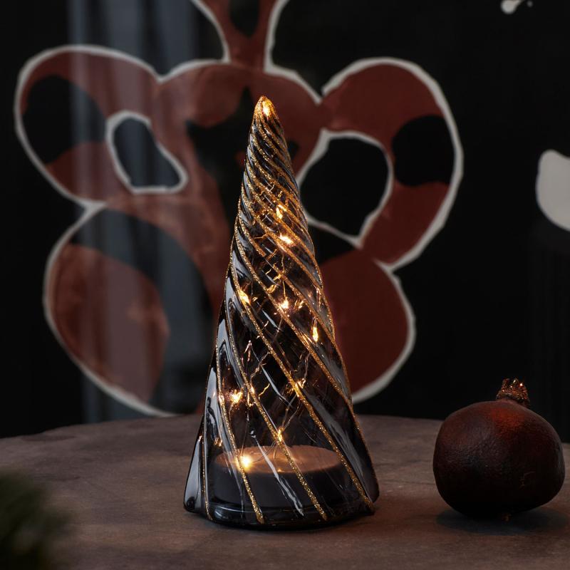 Sirius Vilma Træ, Sort/Guld, Ø9.5 x H19 cm