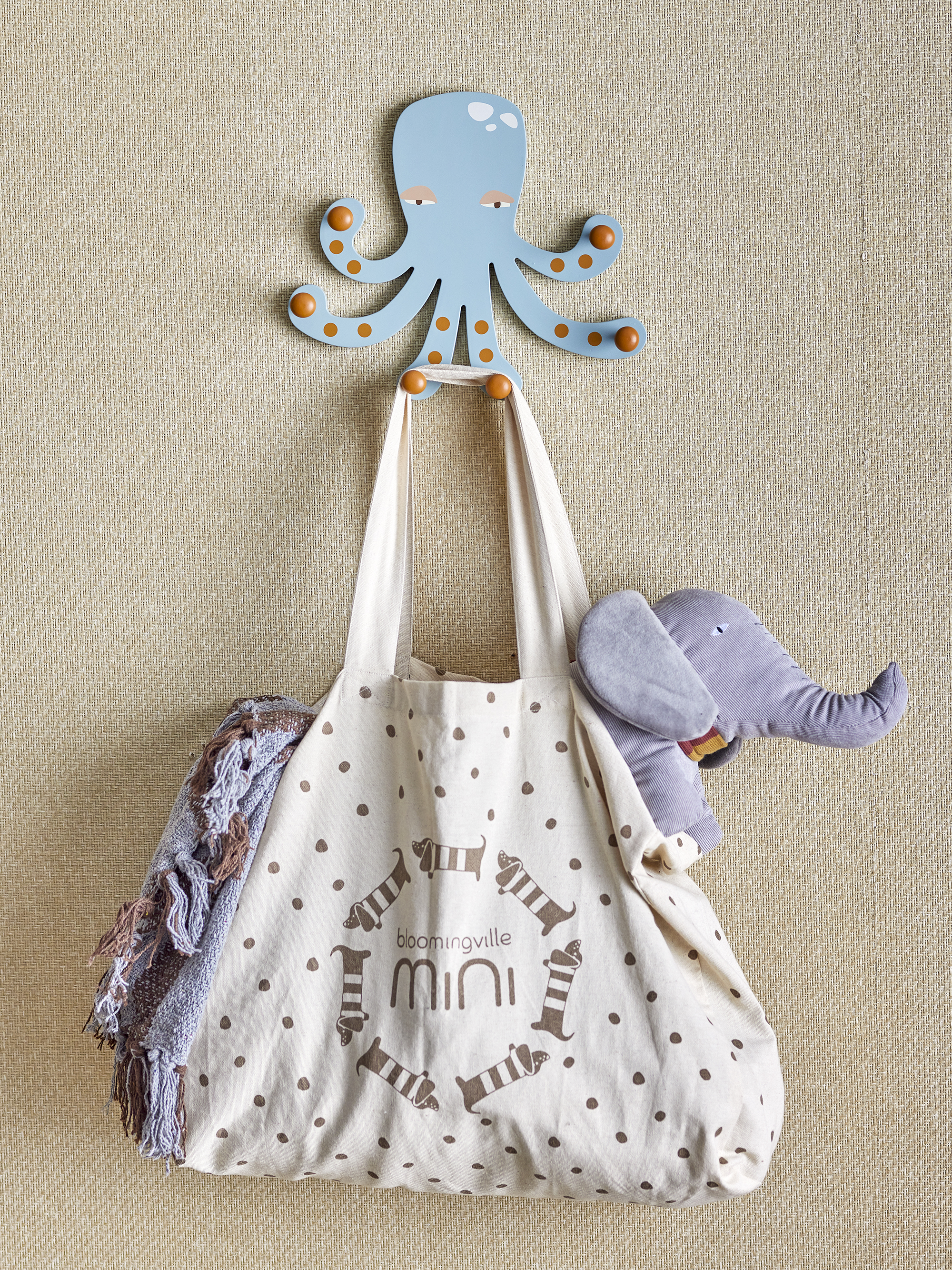 Oswall Knagerække, Blå, MDF, L30xH26xW6 cm