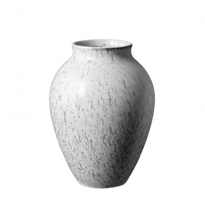Knabstrup vase, hvid/grå, 20 cm 