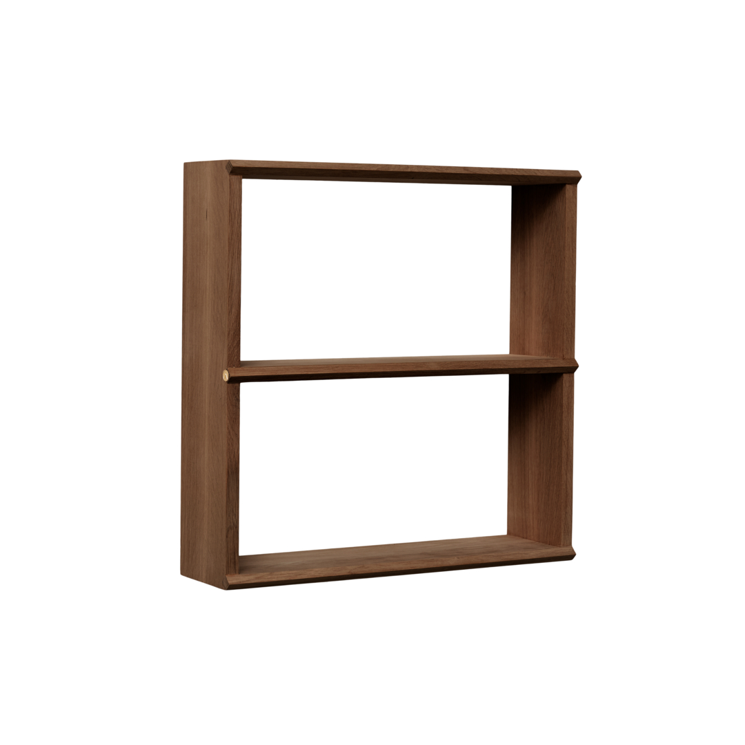 Andersen Furniture - Facet Hylde - Røget, L50xD12,9xH50 cm - 100% Massiv Eg - Røget Olie